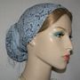 Light Blue & Gray Scarf Head Covering Mitpachat