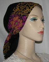 Black with Purple & Gold Design Ties Sherntichel Scarf