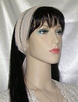 Beige Silk Design Headband Headcovering