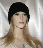 Black Poly Chenille Frik Kippah