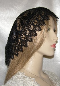 Black Satin Stitch Mapit Doily Style Kippah