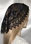 Black Embroidery Floral Black Venise Trimmed Mapit Doily Kippah