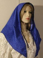 Blue Design Cotton Tiechel Scarf Headcovering
