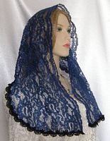 Blue Sapphire ReEmbroidery Lace Hair Wrap