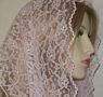 Pink Lace Black Venise Trim Hair Wraps Mantillas Veils