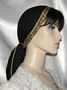 Black Gauze Cotton Snood Gold Black Jacquard Band
