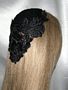 Black Crochet Black Venise Applique Kippot