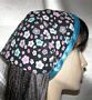 Black Pink Blue Floral Mimkhatah Yeled Child's Headcoverings