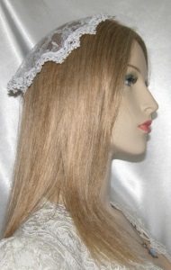 White Bridal Lace White Floral Venise Doily Kippah