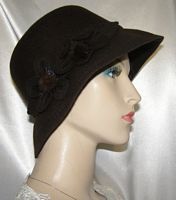 Brown Wool Felt Flowers Kova Hat