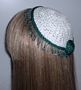 White with Turquoise Beading Kippah