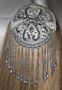 White Kippah Silver Beaded Fancy Applique Kipah