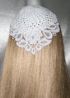 White Rose Venise Applique Kipa