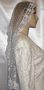 White Organza Rose Venise Trimmed Hair Wrap