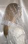 White Organza Rose Venise Trim Hair Wrap Headcoverings
