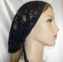 Yehudit Navy Lace Mimkhatah Kerchief Headcovering