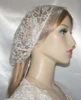 Yehudit Ivory Lace Organza Band Mimkhatah