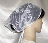 Yehudit White Floral Net Lace Mimkhatah Kerchief Scarf Head Covering