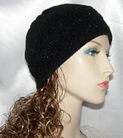 Black Knit Sparkle Brim Frik