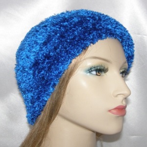 Royal Blue Chenille Shell Frik Kippah