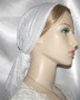 White eyelet Designed Snood Head Covering