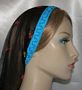 Black Sheer Embroidery Floral Blue Band Ties Snood