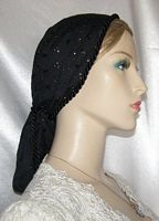 Black Eyelet Snood Hair Covering