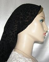 Black Sheer Rose Design Snood