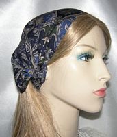 Blue Tan Silk Headband