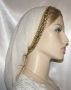 Creme Gauze Cotton Gold Jacquard Band Snood