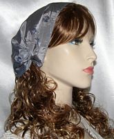 Gray Satin Embroidery Floral Headband