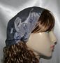 Gray Satin Embroidery Floral Head Band