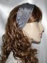 Gray Satin Embroidery Floral Headbands 
