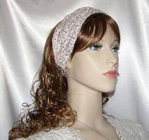 Ivory Cotton Orange Floral Design Headband