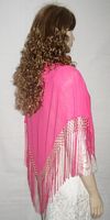Bright Pink Silk Fringed Shawl