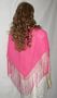 Bright Pink Silk Fringed Prayer Shawl