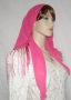 Bright Pink Silk Fringed Tichel