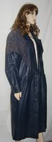 Long Navy Leather Coat