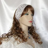 Plum Dusty Blue Floral Cotton Headband