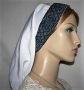 White Poly Blend Jacquard Band Snood
