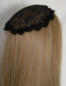 Black Chantilly Lace Mapit Doily Black Scallop Venise Trim Kippah
