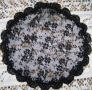 Black Venise Trimmed Black Chantilly Lace Kippa Doily
