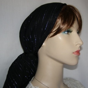 Black Silver Stripe Voile Snood
