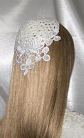 Ivory Chenille Ivory Venise Kippa