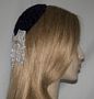 Purple Chenille Pearl Applique Kippa
