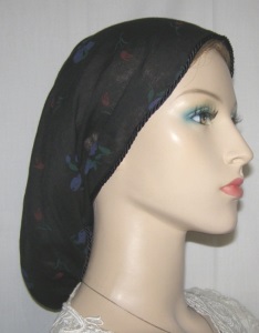Black Cotton Floral Snood