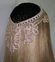 Black Kippah Gold Corded Floral Applique