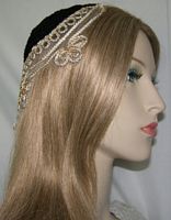 Black Crochet Kippah Gold Corded Floral Applique