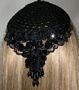 Black Beaded Applique Kippot