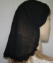 Ester Black Poly Sheer Kerchief Hair Covering Scarf